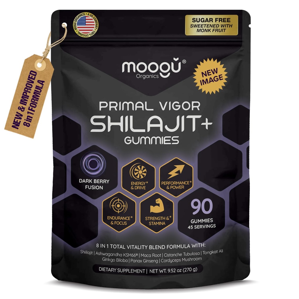 18.000mg Pure Himalaya Shilajit (90 Gummies) Ashwagandha, 75% Fulvic Acid & 85+ Trace Minerals I Men, Women I Panax Ginseng, Rhodiola, Turmeric, Gingko Biloba, Cordyceps, Stinging Nettle.