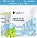 Paquets d'hydratation Nectar - Paquets de poudre d'électrolytes - Sans sucre & 0 Calorie - Fruits organiques liquides IV Poudre d'électrolytes pour déshydratation et réhydratation rapide (paquet 30)