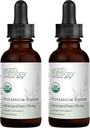 USDA Organic Kaliumiodide 250 mcg Liquid Supplement 2-pack (1-jaar supply) - Ondersteunt de schildklier Gland en helpt blootstelling en lage niveaus van Jodium - Meer Bio beschikbaar dan tabletten, pillen - 1 Fl Oz