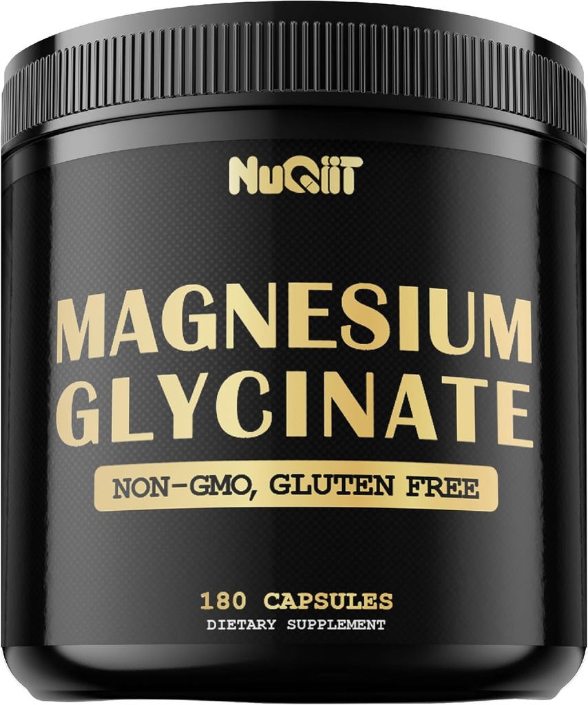 Magnesium Glycinate met 18% Elemental Magnesium Compound Supplement - 180 Capsules - Krachtige voordelen voor ondersteuning bot gezondheid, spiergroei, comfortabele Mood & Heart Health