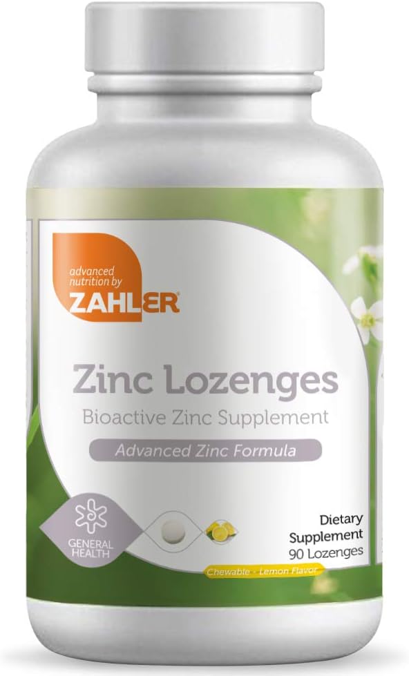 Zahler Zink Lozenges, 35mg Kauwbare Zink Tablets, Immune Support Antioxidant Supplement, Grote Proeverij Zink voor kinderen en volwassenen, Gecertificeerde Kosher, 90 Lozen