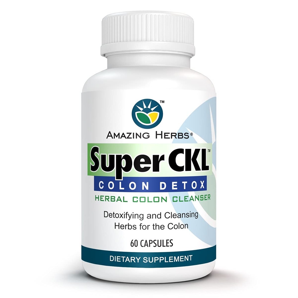 Verbazingwekkende kruiden Super CKL Colon Detox - All-Natural, Herbal Colon Cleanser, Verbetert de spijsvertering en hulpmiddelen bij de verwijdering van afval - 60 Tel.