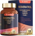 Supplément resvératrol Extra Strength avec Berberine Quercetin Green Tea Extract Grape Extract Polyphénol Antioxydant Supplément Antioxydant et Heart Health Support 120 Capsules
