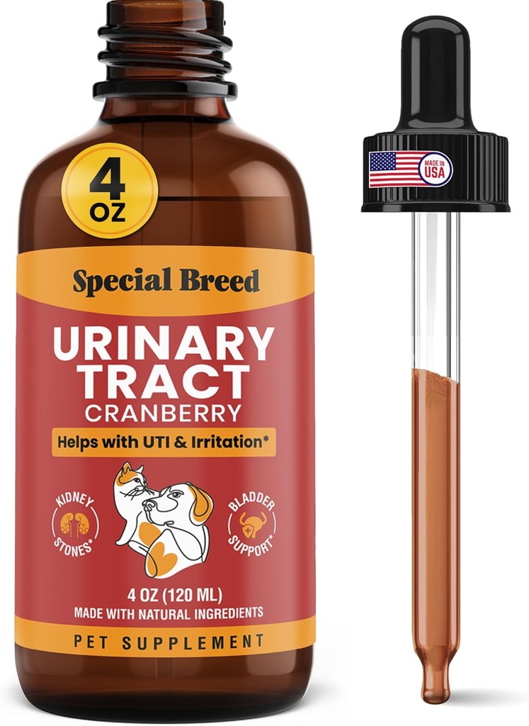 Speciale Ras urinetrek infectie behandeling voor katten en honden - Cranberry UTI supplement, nier en blaas ondersteuning, 4 oz