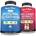 Nutrivein Premium Liposomal Glutathione Supplement & Tart Cherry Capsules Bundle: High-Absorption Glutathione Liposomal Supplement & Tart Cherry Extract Capsules for Detox, Recovery, & Defenses