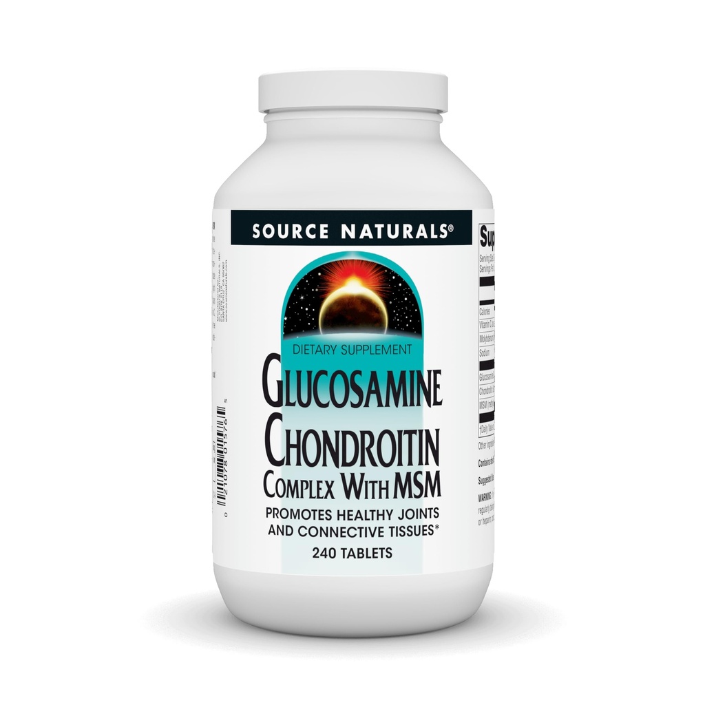 Bron Naturals Glucosamine Chondroitin Complex met MSM, bevordert gezonde gewrichten en Connective Tossues* - 240 tabletten