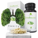 OMNIBREATHE Respiratory Wellness Long Supplement, Stoppen met roken Hulp Steun Stoppen met roken, Longen Detox voor Rokers, met Mullein Leaf Extract voor Longen Clear Mucus, 60 Veg Capsules