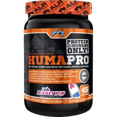 Humapro van ALR Industries Premium Protien Powder, Raket Pop, 334 Gram, HumaPro Proteïnepoeder voor 510% Grotere Lean Mass - Heerlijke Fruit Smaak Supplement Drink Mix, Perfecte Aminozuur Ratio, 30