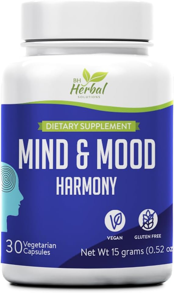 Mind and Mood Harmony - Verbeterde helderheid en focus - Balance Mood Swings - Support Emotional Regulation - Non Drowsy Formula - 100% Herbal and Natural