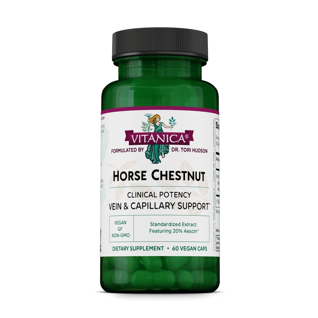 Vitanica, Horse Chestnut, bevordert vet en capillaire sterkte & Circulatie, veganist, 60 capsules