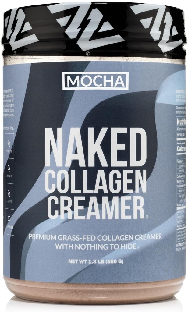 Naked Collagen Mocha Cafe Creamer - Collagen Creamer pour café - Sans lait, sans gluten, sans OGM - Soutien cheveux, peau et ongles - 40 portions