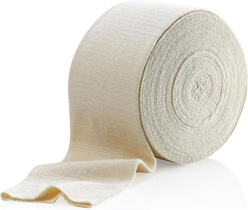 Elastische Tubular Support Bandage Maat F, 10M Box - Natural Color (4" x 33 Voeten) voor grote knie ondersteuning Bandage -Medium tot grote hoogte, katoen Spandex
