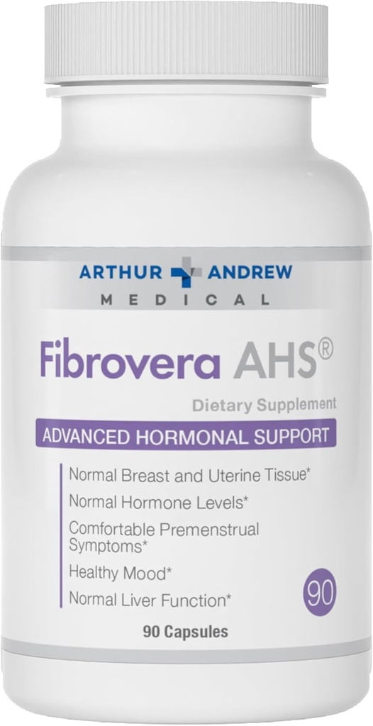 Arthur Andrew Medical, Fibrovera, Enzyme pour femmes et mélange botanique pour équilibre hormonal, 90 capsules