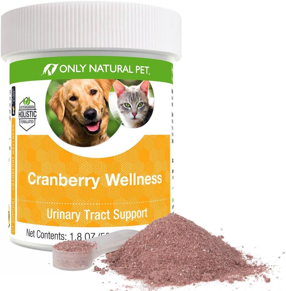 Alleen Natural Pet Cranberry Wellness Antioxidant Poeder voor honden en katten - Nutritional Berry Powder Supplement for Urinary Tract Health with Vitamine C - 110 Servers