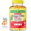 Spring Valley Omega-3 Mini van Fish Oil 1000 mg, 120 Graaf, Dieetsupplement, Omega 3 Mini Softgels Bundel met Luall's 45 Diabetes Decoded