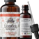 Likeur Tinctuur, Biologische Likeur Extract (Glycyrrhiza Glabra) Gedroogde Wortel, Kruidensupplement, Niet-GMO in Cold-Pressed Biologische Plantaardige Glycerine 2 oz, 670 mg