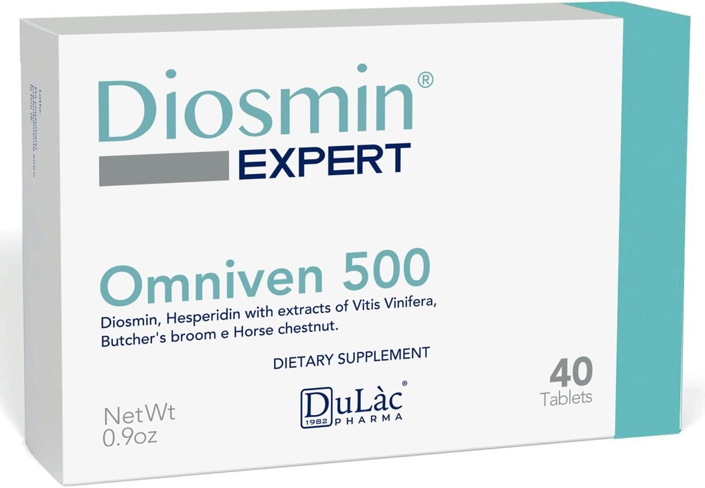 Dulàc - Omniven 500-40 tabletten Diosmin, Horse Chestnut Extract, Butchers Broom, Hesperidin. Dieetsupplement, Made in Italië