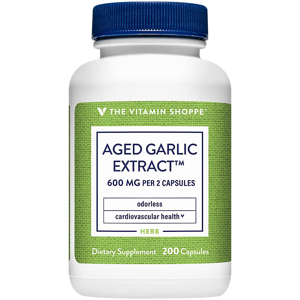 De vitamine Shoppe Odorless Aged Knoflook Extract - Ondersteunt Cardiovasculaire Gezondheid - 600 MG (200 capsules)