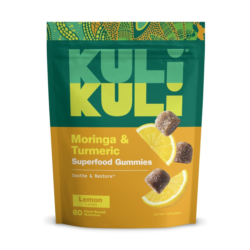 Kuli Kuli Super Energy Gummies - Energiesupplementen met Moringa, Cafeïnevrije Natural Energy Booster - 60 Non-GMO, Glutenvrije Moringa Gummies