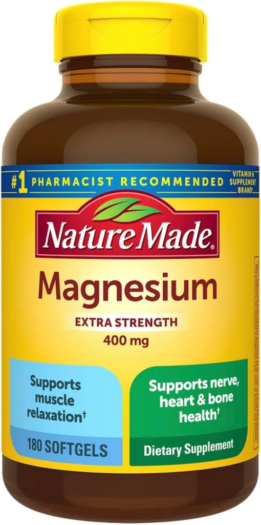 Magnésium 400 mg, 180 Softgels