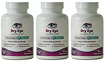 Dry Eye Complete, Formulated for Dry Eyes. Ultimate Vision Health Ingredients: Omega-3, Omega-7, Lutein, Vitamin D3 (3 Month Supply)