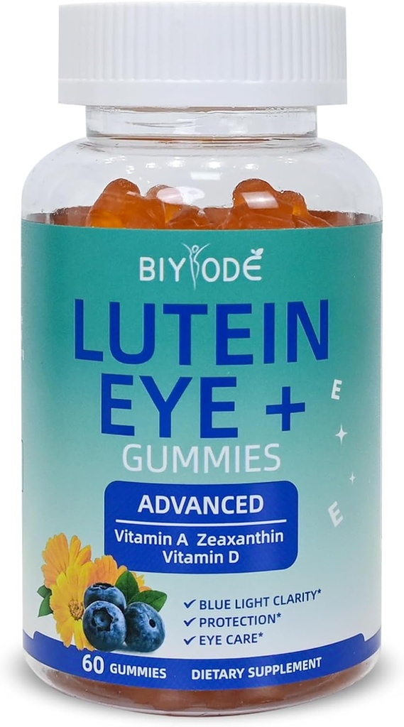 Luteïne Gummies: Ondersteuning Eye Health Luteïne Vitaminen Zeaxanthine Supplementen voor volwassen Vision Care en Macula Ondersteuning 60 Gummies 30 Day Supply