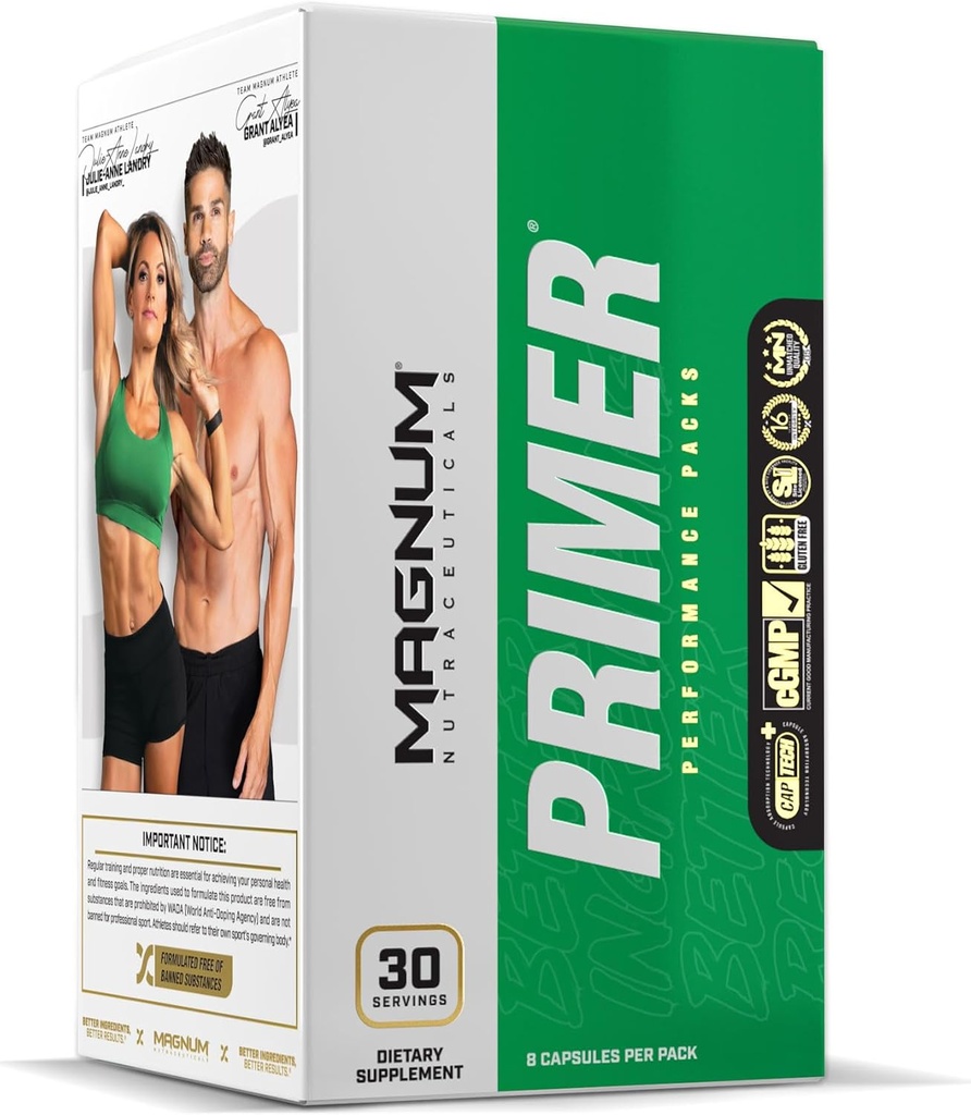 Magnum Nutraceuticals Primer Vitamine Packs for Women & Men, Daily Nutrient Supplement - Travel-Friendly Multivitamine Support Heart, Joint, Digestief, & Organ Health (30 Pack)
