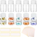 Bouteilles à pilules 10Pcs avec étiquettes vierges - 30ml Conteneurs de médicaments avec bouchons à vis- Petit récipient à pilules vide en plastique Boîte à échantillons transparent pour le distributeur pour le nom solide liquide