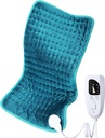 Coussin de chauffage électrique pour le dos, le cou, le genou et le sang, 6 réglages de chauffage rapide, arrêt automatique, lavable à la machine, options de chauffage à sec humide, extra grand 12"x24"