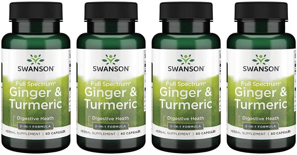 Swanson Full Spectrum Gember & Turmeric 60 Capsules 4 Pack