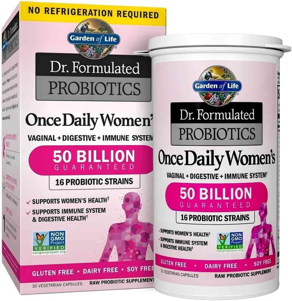 30 capsules Eenmaal daags Dr. Geformuleerde Probiotica voor vrouwen 50 miljard CFU 16 Probiotische Strains met Biologische Prebiotica voor Digestieve, Vaginale & Immune Health, Dairy Free.