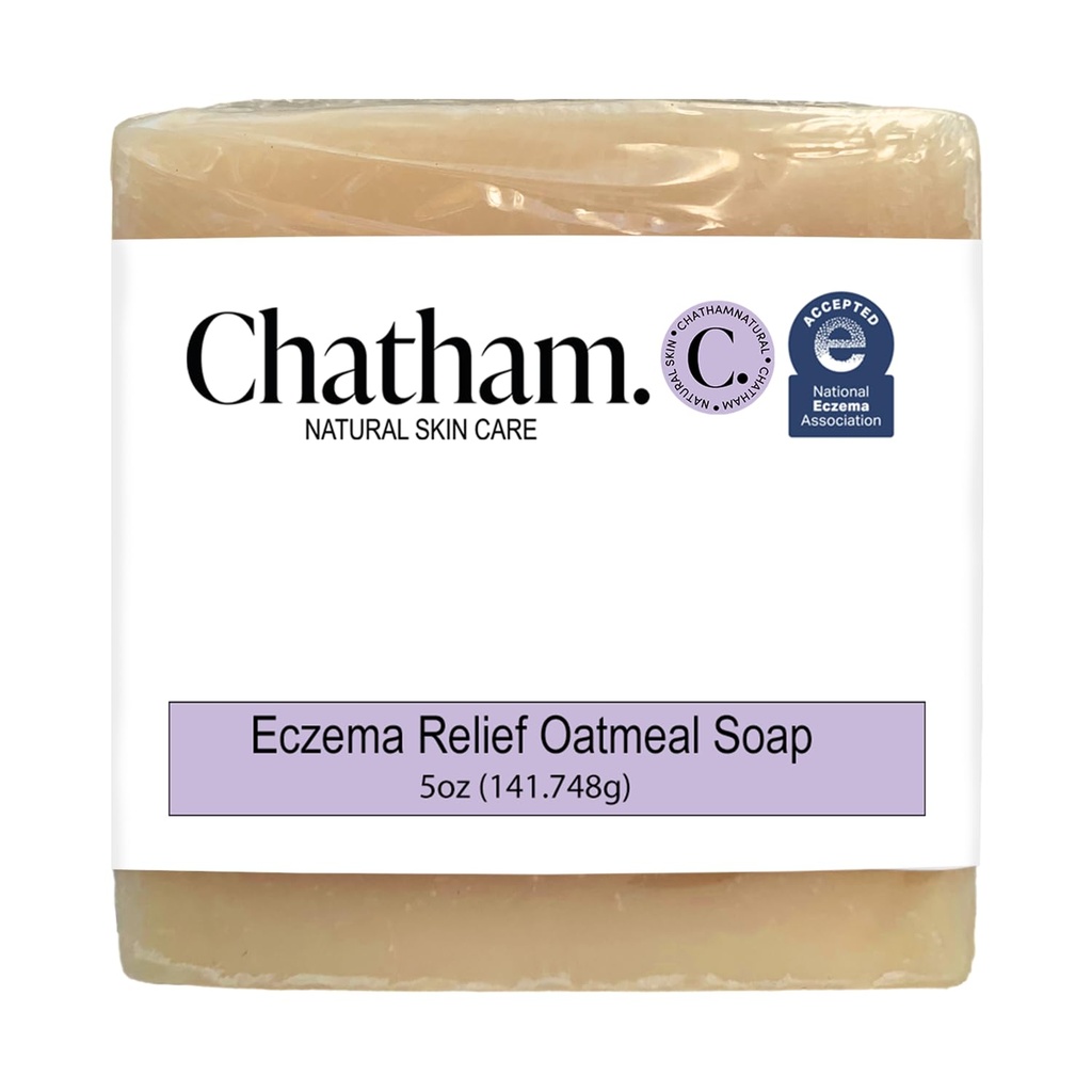 Chatham Natural Skin Care Eczema Relief Havermout Zeep, Verzachtende havermout bad, behandeling voor eczeem rosacea, psoriasis