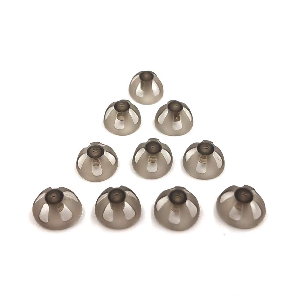 Gehoorhulp Domes Smoky Gray Tips Oorstukken Comfortabel voor Open Fit BTE Sound Amplifier PSAP Kit Onzichtbaar 10mm (L * 10)