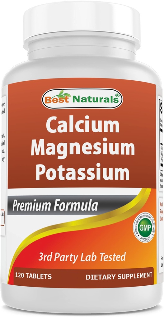 Best Naturals Calcium Magnesium Kalium - 120 tabletten - Non-GMO & Glutenvrij