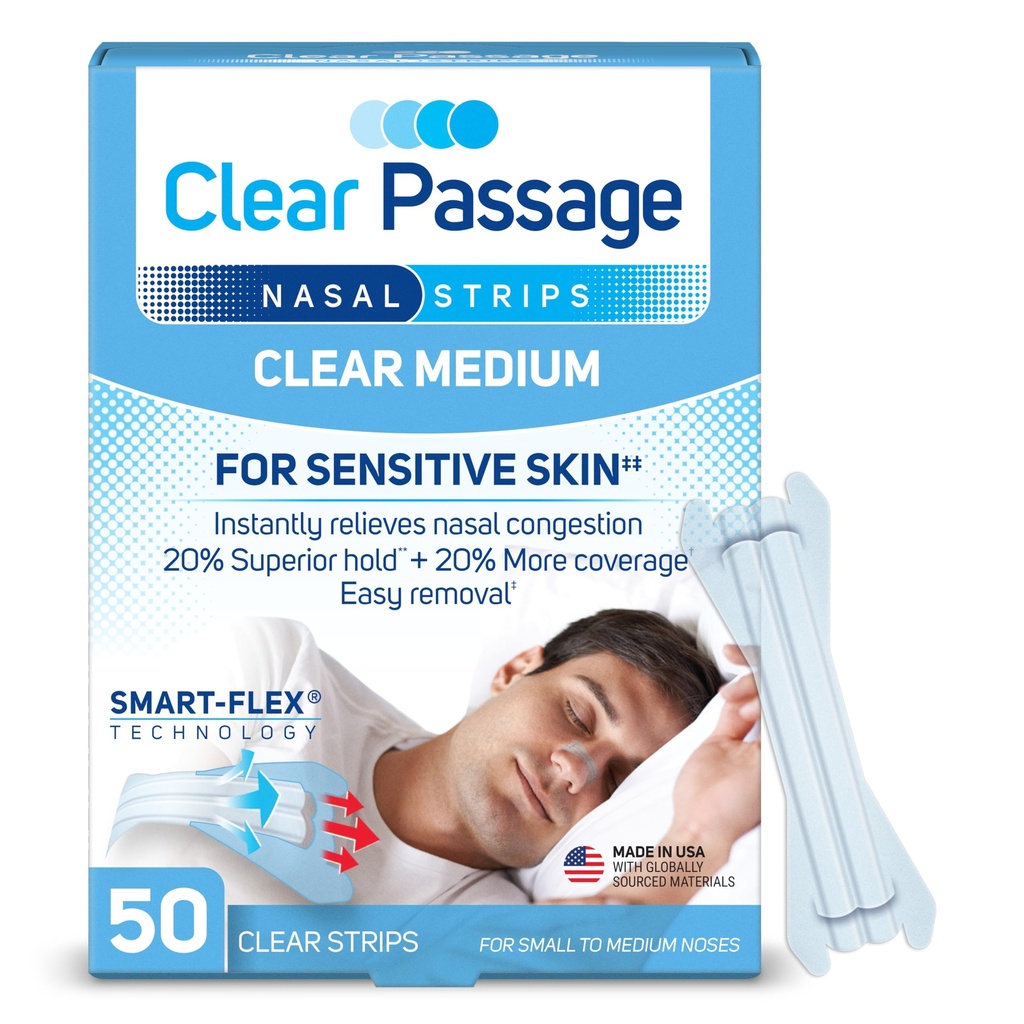 Nasale Strips Medium, Clear, 50 ct 