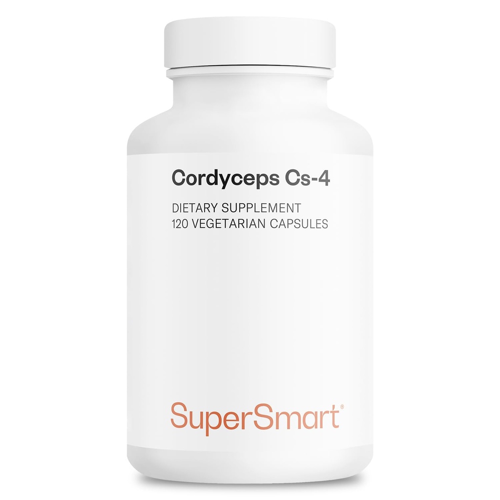 Supersmart - Cordyceps Cs-4 3150mg par jour (Hight Strength) - Supplément de champignons Cordyceps - Endurance et énergie - Sans OGM et sans gluten - 120 capsules végétariennes