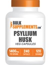 BulkSupplements.com Psyllium Husk Capsules - Psyllium Supplement, Psyllium Husk Fiber - Vegan & Glutenvrij, 240 Veg Capsules (pakket van 1)