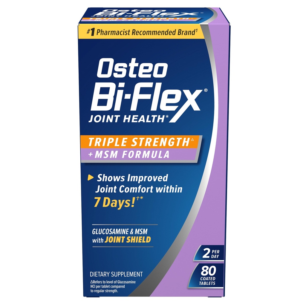 Osteo Bi-Flex Triple Strength(5) met MSM, Glucosamine Joint Health Supplement, Coated Tablets, 80 Count
