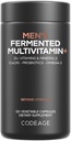 Codeage mannen Dagelijkse Multivitaminen 25+ Essentiële Vitaminen & Mineralen, Biologische Gehele Voedingen, Probiotica, Omega-3, Zink, Vitaminen A, B, C, D, E & K 120 Capsules