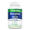 Enzyme Science Betaine HCl met Pepsin - Supplement voor laag maagzuur - Betaine Hydrodide Supplement - Digestieve enzymen - Enzimas Digestivas - 120 capsules