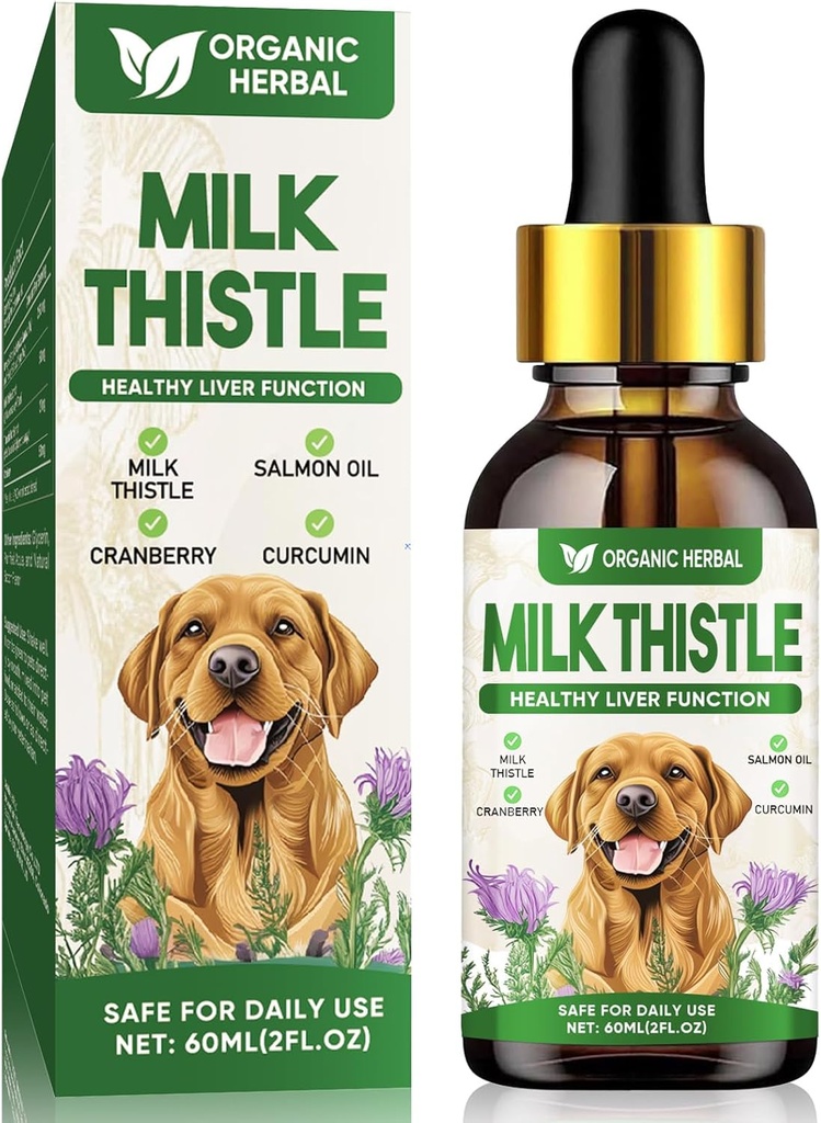 Melkdistel voor honden, Extra sterkte melk distel supplement, Ondersteunt Pet Lever Gezondheid, Reinigen & Detox, Gewoon toevoegen aan voedsel