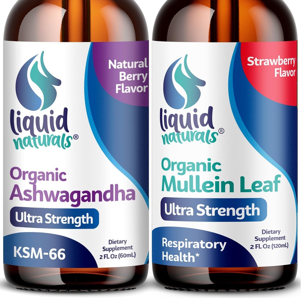 Wellness LABSRX Mullein Leaf Drops voor Lungs, 2 Fl. Oz - Ashwagandha Drops 2000mg