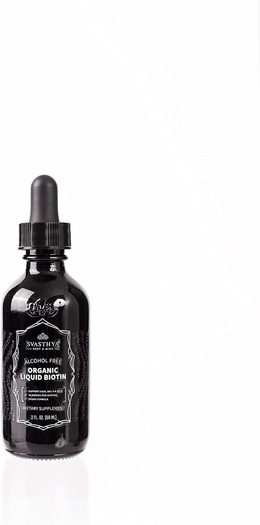 Svasthya lichaam en geest organische vloeibare biotine druppels voor sterke haargroei - vitamine B complex voor vrouwen - natuurlijke haargroei supplement