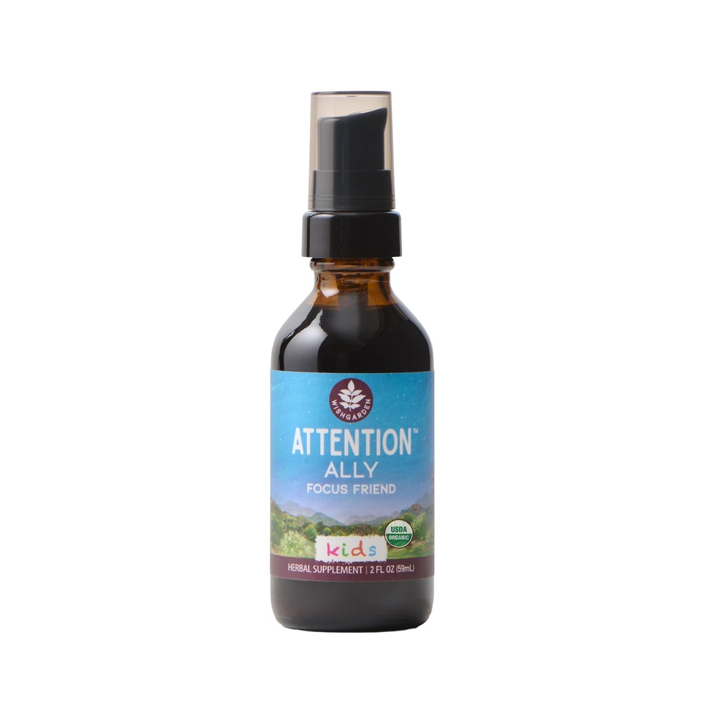 WishGarden kruiden attentie Ally - Plant-based kruiden Focus, aandacht, rust & concentratie supplement met Gotu Kola Nettle & Passionflower, ondersteunt optimale Neural Messaging & Hersen voeding, 2oz