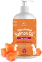 Wild Alaska Zalmolie voor honden en katten, Omega-3 Visoliesupplement met EPA & DHA, Support Skin Health, Shiny Coat, Strong Joint & Allergie Relief - Pump Bottle 16oz