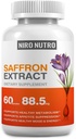 Saffraansupplementen, Organische Saffraan Extract Capsules voor Ogen & Hart Gezondheid, Eetbare Suppressant voor Gewichtsverlies Vrouwen, Ondersteunt Immuun Systeem, Metabolisme Booster, Niet .GMO