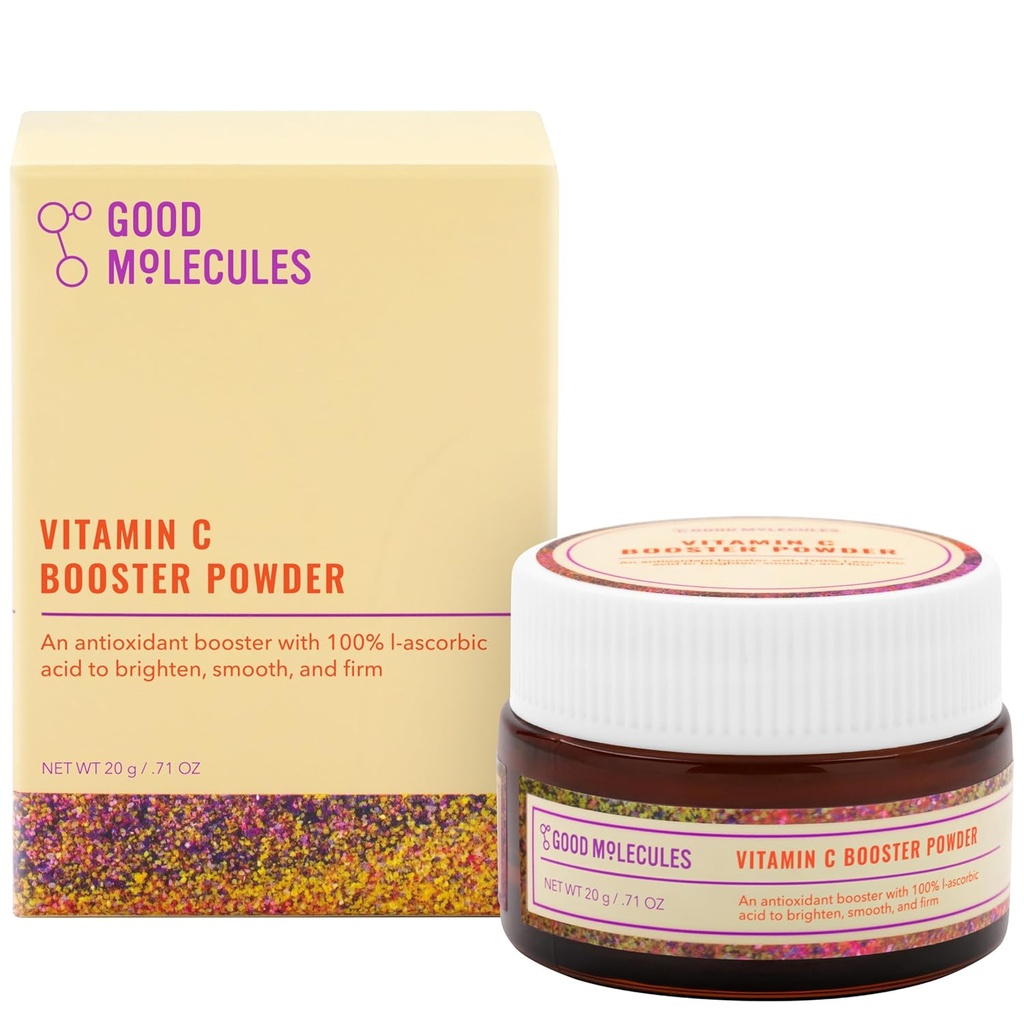 Goede Molecules Vitamine C Booster poeder - 100% L-ascorbinezuur voor collageen productie - Vitamine C poederd gezicht Serum Booster voor antiveroudering, huidverzorging