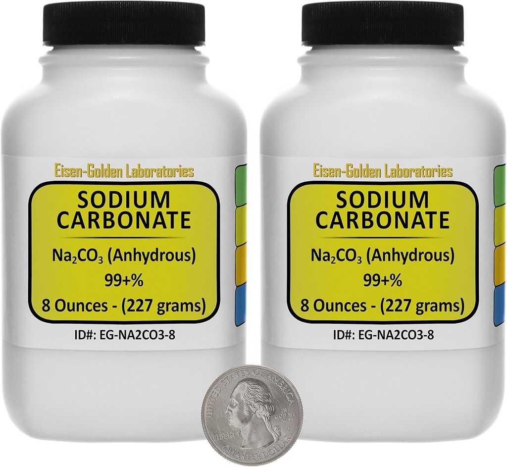 Natriumcarbonaat [CNa2O3] 99+% ACS-kwaliteit poeder 1 Lb in twee space-saver flessen