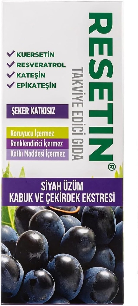 DEMMEX RESETIN Black Grape Skin and Seed Liquid Extract, Grape Polyphenol Concentrate, 47 mg/ml Total Polyphenols - 682X More Than Red Wine, Resveratrol, Quercetin, Catechins, 250ml - 8.45 Fl Oz (1)