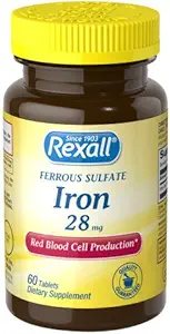Rexall Sulfate de fer ferreux 28 Mg - Comprimés, 60 Ct